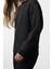 Kadın Regular Bisiklet Yaka Düşük Kol Regular Eskitme Kalın Içi Polarlı Normal Kalıp Örme Sweatshirt 3