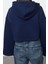 Kadın Kapüşonlu Ispanyol Kol Crop Kalın Polarlı Rahat Kesim Crop Ispanyol Kol Örme Sweatshirt 5