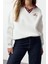 Kadın Moda Şık Bol Polo Yaka Düşük Kol Uzun Nakışlı Gneiş Kalıp Kalın Içi Polarlı Örme Sweatshirt 2