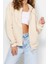 Kadın Oversize Kapüşonlu Düşük Kol Uzun Rahat Kesim Basic Fermuarlı Kalın Polarlı Örme Sweatshirt 2