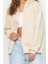 Kadın Oversize Kapüşonlu Düşük Kol Uzun Rahat Kesim Basic Fermuarlı Kalın Polarlı Örme Sweatshirt 3