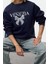 Kadın Bisiklet Yaka Reglan Kol Rahat Kalıp Reglan Kol Slogan ve Fiyonk Baskılı Örme Sweatshirt 2