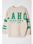 Kadın Büyük Beden Oversize Bisiklet Yaka Düşük Kol Genilş Kalıp Sırtı Baskılı Polar Kalın Sweatshirt 1
