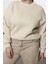 Kadın Büyük Beden Oversize Bisiklet Yaka Düşük Kol Genilş Kalıp Sırtı Baskılı Polar Kalın Sweatshirt 3