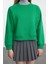 Kadın Moda Şık Regular Bisiklet Yaka Düşük Kol Regular Nervür Detaylı Normal Kalıp Örme Sweatshirt 4
