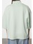 Kadın Moda Şık Oversize Dik Yaka Düşük Kol Uzun Geniş Kalıp Truvakar Kol Örme Sweatshirt 5
