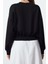 Kadın Oversize Dik Yaka Düşük Kol Crop Rahat Kalıp Yumuşak Tuşeli Crop Etiket Örme Sweatshirt 5