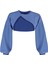 Kadın Moda Şık Crop Bisiklet Yaka Düşük Kol Crop Asimetrik Super Crop Ince Örme Sweatshirt 1