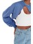 Kadın Moda Şık Crop Bisiklet Yaka Düşük Kol Crop Asimetrik Super Crop Ince Örme Sweatshirt 2
