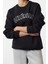 Kadın Oversize Bisiklet Yaka Düşük Kol Uzun Kalın Polarlı Rahat Kesim Slogan Nakışlı Örme Sweatshirt 3