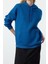 Kadın Moda Bol Kapüşonlu Düşük Kol Uzun Kalın Içi Polarlı Kanguru Cepli Geniş Kalıp Örme Sweatshirt 2