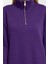 Kadın Bol Fermuarlı Yaka Düşük Kol Uzun Geniş Kalıp Fermuarlı Yaka Kalın Içi Polarlı Örme Sweatshirt 4