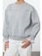 Kadın Relaxed Bisiklet Yaka Düşük Kol Dokuma Detaylı Rahat Kalıp Kalın Içi Polarlı Örme Sweatshirt 1