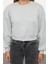 Kadın Moda Crop Dik Yaka Düşük Kol Crop Gri Rahat Kesim Crop Basic Kalın Içi Polarlı Örme Sweatshirt 1