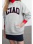 Kadın Bol Kapüşonlu Düşük Kol Uzun Kalın Içi Polarlı Sloganlı Geniş Kesim Örme Sweatshirt 2