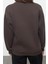 Kadın Bisiklet Yaka Düşük Kol Kalın Içi Polarlı Slogan Nakışlı Rahat Kalıp Örme Sweatshirt 5