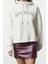 Kadın Moda Şık Relaxed Kapüşonlu Düşük Kol Uzun Kalın Içi Polarlı Triko Bant Detaylı Örme Sweatshirt 2