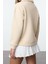 Kadın Bol Fermuarlı Yaka Düşük Kol Uzun Normal Kalıp Sloganlı Fermuarlı Kalın Içi Polarlı Sweatshirt 5