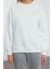 Kadın Bol Bisiklet Yaka Düşük Kol Uzun Slogan Nakışlı Geniş Kalıp Kalın Içi Polarlı Örme Sweatshirt 1