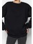 Kadın Moda Şık Oversize Bisiklet Yaka Düşük Kol Uzun Bol Kesim Kalın Içi Polarlı Örme Sweatshirt 2