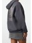 Kadın Moda Şık Bol Kapüşonlu Düşük Kol Uzun Kalın Içi Polarlı Baskılı Geniş Kalıp Örme Sweatshirt 2