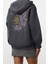 Kadın Moda Şık Bol Kapüşonlu Düşük Kol Uzun Kalın Içi Polarlı Baskılı Geniş Kalıp Örme Sweatshirt 5