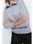 Kadın Moda Bol Fermuarlı Yaka Düşük Kol Uzun Kalın Içi Polarlı Fermuarlı Geniş Kalıp Örme Sweatshirt 4