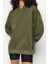 Kadın Moda Şık Oversize Kapüşonlu Düşük Kol Uzun Kalın Içi Polarlı Geniş Kalıp Basic Örme Sweatshirt 2