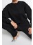 Kadın Bisiklet Yaka Düşük Kol Kalın Içi Polarlı Taş Detaylı Normal Kalıp Örme Sweatshirt 4