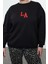 Kadın Büyük Beden Moda Şık Oversize Bisiklet Yaka Düşük Kol Regular Nakış Detaylı Örme Sweatshirt 1