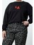 Kadın Büyük Beden Moda Şık Oversize Bisiklet Yaka Düşük Kol Regular Nakış Detaylı Örme Sweatshirt 2