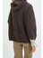 Kadın Moda Şık Relaxed Kapüşonlu Düşük Kol Uzun Kalın Içi Polarlı Triko Bant Detaylı Örme Sweatshirt 5