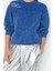Kadın Bisiklet Yaka Düşük Kol Eskitme Kalın Içi Polarlı Kalıp Nakışlı Örme Sweatshirt 3