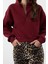 Kadın Fitted Fermuarlı Yaka Düşük Kol Crop Rahat Kesim Crop Fermuarlı Kalın Polarlı Örme Sweatshirt 2