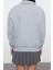 Kadın Oversize Gömlek Yaka Düşük Kol Uzun Gömlek Yaka Nakışlı Fit Kalın Içi Polarlı Örme Sweatshirt 5