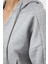 Kadın Moda Bol Kapüşonlu Düşük Kol Uzun Overize Geniş Kalıp Kalın Içi Polarlı V Yaka Örme Sweatshirt 4