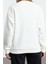 Kadın Bol Bisiklet Yaka Düşük Kol Uzun Kalın Içi Polarlı Slogan Patch Geniş Kesim Örme Sweatshirt 5