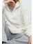 Kadın Moda Şık Bol Kapüşonlu Düşük Kol Uzun Fermuarlı Overize Geniş Kalıp Peluş Örme Sweatshirt 2
