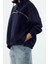 Kadın Bol Dik Yaka Düşük Kol Uzun Çıtçıtlı Kalıp Çıtçıtlı Biyeli Kalın Içi Polarlı Örme Sweatshirt 2
