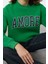 Kadın Bol Bisiklet Yaka Düşük Kol Uzun Kalın Içi Polarlı Geniş Kesim Slogan Nakışlı Örme Sweatshirt 2