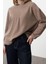 Kadın Moda Şık Bol Kapüşonlu Düşük Kol Uzun Selanik Geniş Kalıp Örme Sweatshirt 2