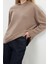 Kadın Moda Şık Bol Kapüşonlu Düşük Kol Uzun Selanik Geniş Kalıp Örme Sweatshirt 3