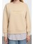 Kadın Relaxed Bisiklet Yaka Düşük Kol Uzun Slogan Baskılı ve Poplin Rahat Kalıp Örme Sweatshirt 1