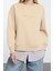 Kadın Relaxed Bisiklet Yaka Düşük Kol Uzun Slogan Baskılı ve Poplin Rahat Kalıp Örme Sweatshirt 2