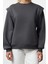 Kadın Moda Şık Regular Bisiklet Yaka Düşük Kol Regular Geniş Kalıp Kalın Içi Polarlı Örme Sweatshirt 1