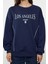 Kadın Bol Bisiklet Yaka Düşük Kol Uzun Slogan Baskılı Geniş Kalıp Kalın Içi Polarlı Örme Sweatshirt 1