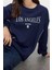 Kadın Bol Bisiklet Yaka Düşük Kol Uzun Slogan Baskılı Geniş Kalıp Kalın Içi Polarlı Örme Sweatshirt 3