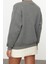 Kadın Moda Şık Bol Bisiklet Yaka Düşük Kol Uzun Geniş Kalıp Cepli Kalın Örme Sweatshirt 5