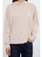Kadın Relaxed Kapüşonlu Düşük Kol Rahat Kesim Yumuşak Tuşeli Dikiş Detaylı Örme Sweatshirt 1