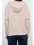 Kadın Relaxed Kapüşonlu Düşük Kol Rahat Kesim Yumuşak Tuşeli Dikiş Detaylı Örme Sweatshirt 5